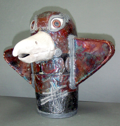 Carol Roach - raku bird