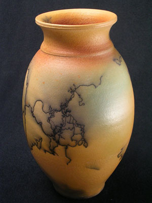 Horsehair raku vase